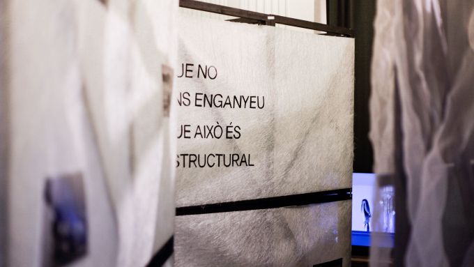 “Let's not fool ourselves, this is structural” can be read at the exhibition. Photo courtesy “Let's not fool ourselves, this is structural” can be read at the exhibition. Photo courtesy