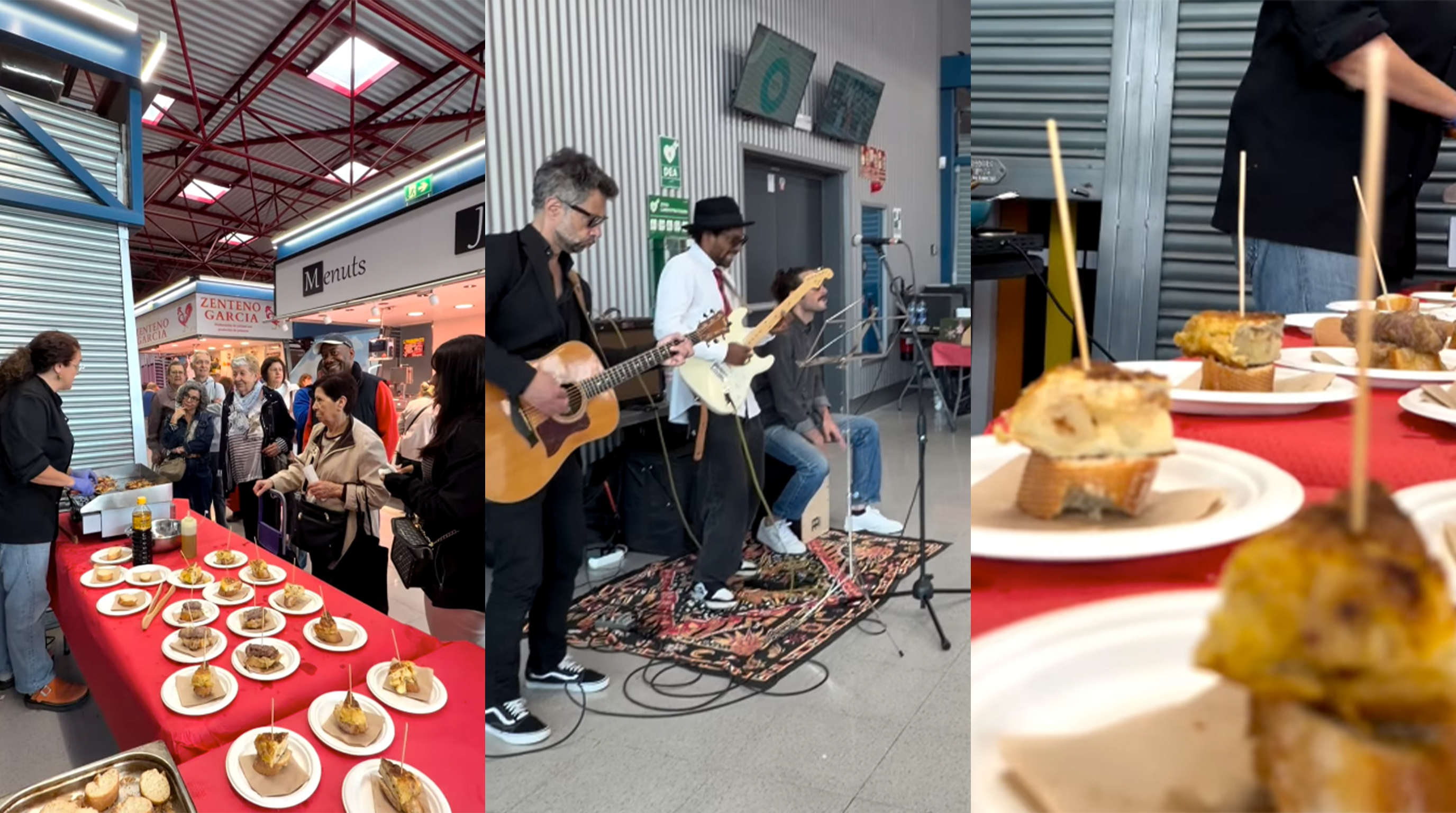 Musica i tapes a canvi de consumir a les parades Mercat de Can Vidalet Esplugues